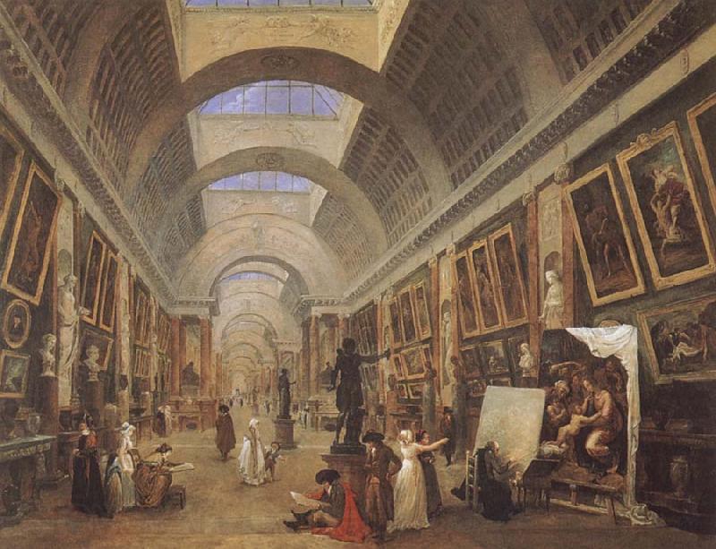 ROBERT, Hubert Design for the Grande Galerie in the Louvre France oil painting art
